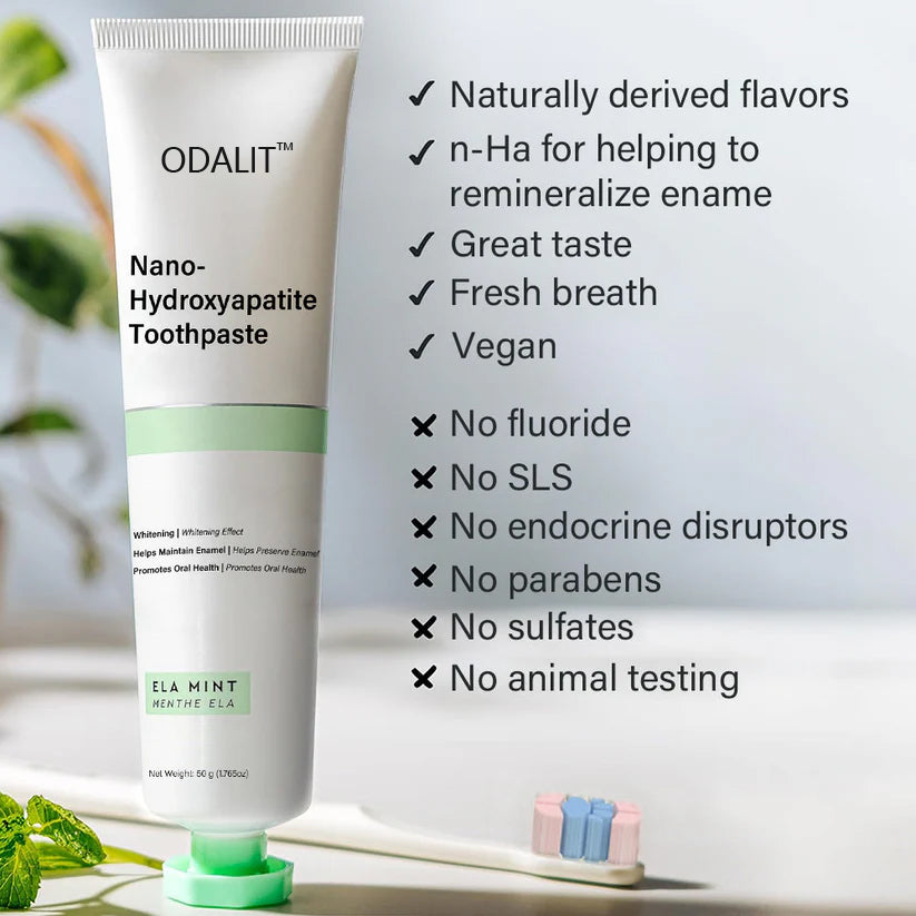 ✅Official Store | ODALIT™ Fluoride-Free Nano Hydroxyapatite Toothpaste 🧑🏽⚕️Obtain American Dental Association (ADA) Certification(Helps remineralize teeth, repair cavities, treat periodontitis and mouth ulcers, and restore gum recession)