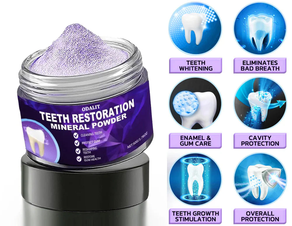 🌿Flash Sale - Don’t Miss Out - ODALIT™ Teeth Restoration Mineral Powder🦷(ADA recommended)👩⚕️(Treats periodontitis and mouth ulcers, prevents tooth loss, and repairs gum recession)