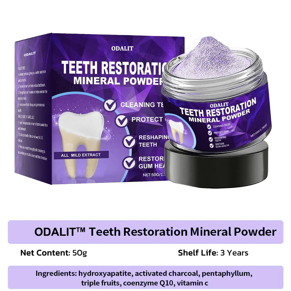 🌿Flash Sale - Don’t Miss Out - ODALIT™ Teeth Restoration Mineral Powder🦷(ADA recommended)👩⚕️(Treats periodontitis and mouth ulcers, prevents tooth loss, and repairs gum recession)