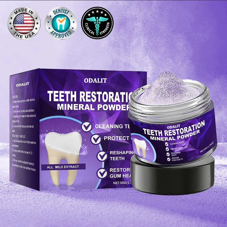🌿Flash Sale - Don’t Miss Out - ODALIT™ Teeth Restoration Mineral Powder🦷(ADA recommended)👩⚕️(Treats periodontitis and mouth ulcers, prevents tooth loss, and repairs gum recession)